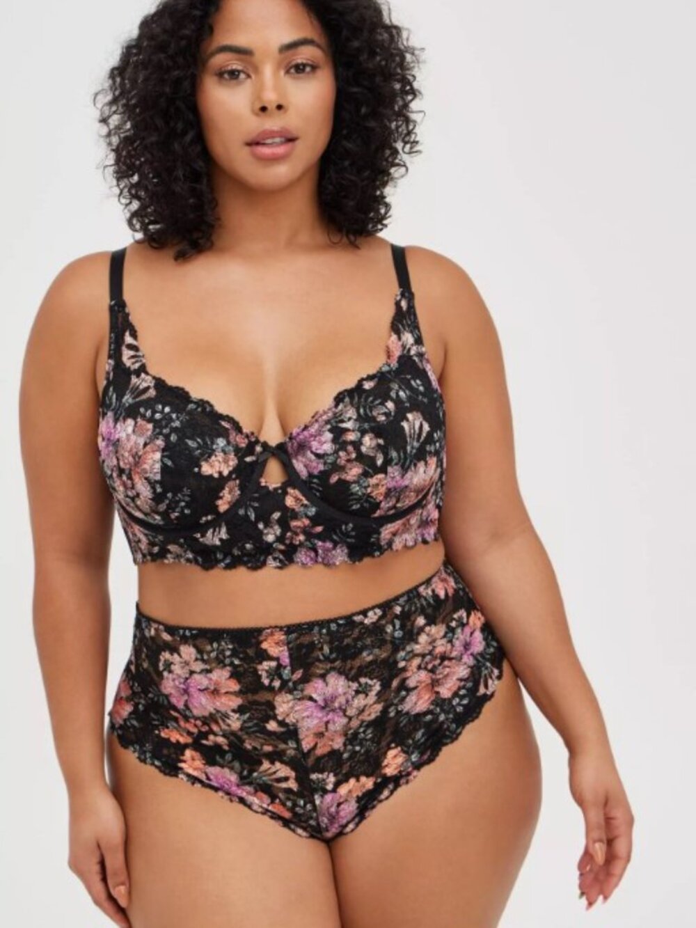 NWT Torrid Curve Hisbiscus Unlined Longline Underwire Bra and panty set Size 4